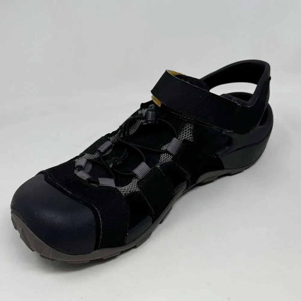Teva Flintwood Sandals Mens 10 Black Mesh Hiking Water Ankle Strap Hook Loop